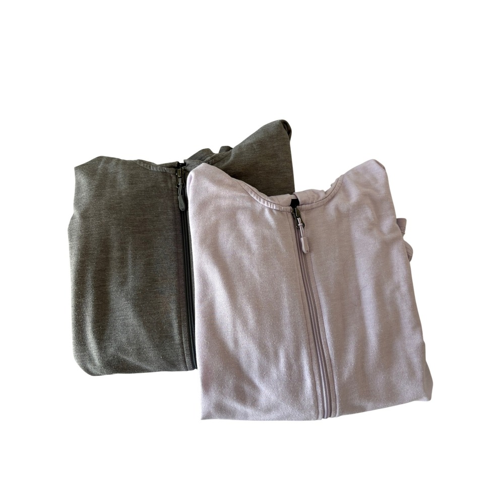 32 Degrees Cool Womens Full Zip Hoodie Sweater Set of 2 Purple & Gray Large